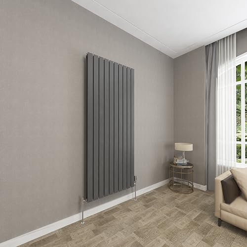 Sky bathroom | 1600x680mm Vertical Designer Radiators Anthracite Flat Panel Double Panel Central Heating Radiator