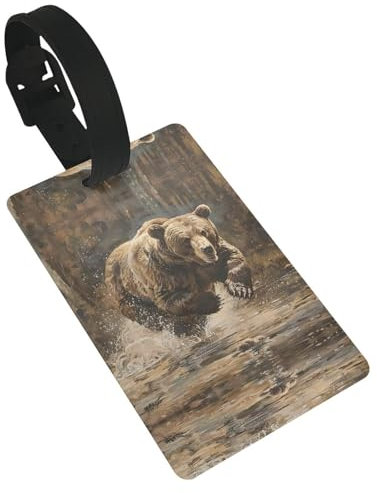 Bären laufen Druck Koffer Label Gepäck Tasche Fall Etiketten, Reise-Zubehör Tags Set täglichen Gebrauch