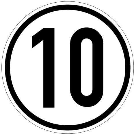 Geschwindigkeitsaufkleber Foliem Aufkleber km/h Geschwindigkeitsschild Ø20 cm (10 km/h)