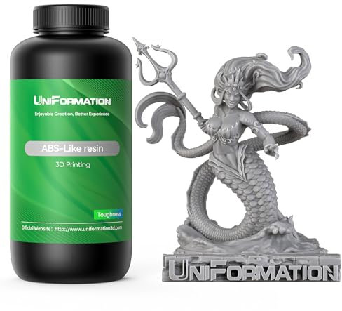 UNIFORMATION 3D Drucker Resin HD ABS LIKE Resin hart robust 3D-Druckerharz Photopolymer UV-hrtende 3D-Harzflüssigkeit mit hoher Przision geeignet für SLA/LCD/DLP HD Grau 1 kg
