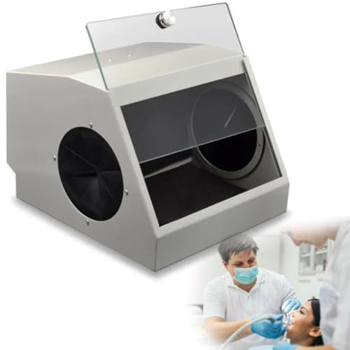 Professioneller Dentalstaubsammler, Staubbox für Dentallabore, mit einer 5500 K LED-Lichtquelle, Sandstrahlschutz-Staubsammler, Vakuumstaubabsauger