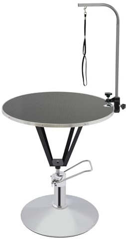 YNAADYH Trimmtisch Lift Hund Grooming Tisch 75-85Cm Trimmtisch Für Hunde Hund Höhenverstellbereich Schertisch Hundefriseur Tisch Tierpflegetisch Klappbar Tischplatten-Durchmesser Max 100KG (D)