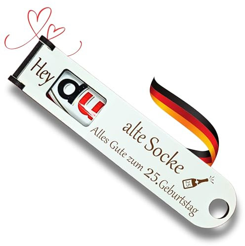 Hey du alte Socke! - 25. Geburtstag Geschenkbox Set - Originelle DUPLO Schokoriegel Geschenkidee mit Geldschein-Fach zum Personalisieren, Deko für Frau und Mann