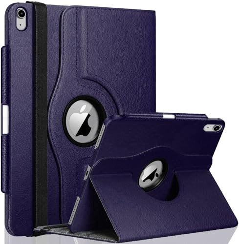 GALTD for iPad A16 Case, 11th Generation 11inch/iPad 10th Generation Case 10.9 (2025-2022) Auto Wake/Sleep Cover with Pencil Holder & Elastic Band, Multi-Angle Stand, 360 Rotating Smart, Navy