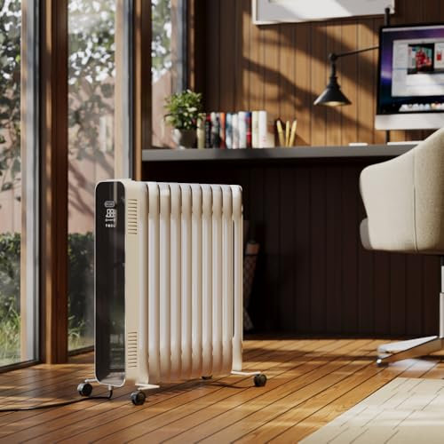 ECOSO Kylo 2500W White UK Plug WiFi Oil Filled Smart Electric Radiator - 595mm x 240mm