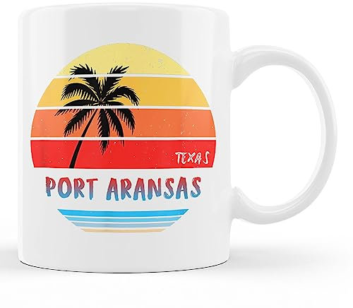 Kaffeebecher Port Aransas Hemd | Port Aransas Texas Weiß Tasse Lustig Keramik-Tasse Retro Bürotasse Für Geschenk Familie Mit Henkel 330ML