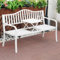ENWYTE Außenbank Metall Gartenbank Mit Integriertem Tisch - 150 X 60 cm - Parkbank Bank Mit Klapptisch Ablage Für Garten Balkon Terrasse 500kg Belastbarkeit Wetterfest(B)
