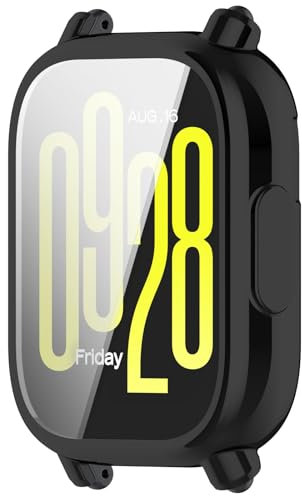 Disscool Funda de cobertura completa compatible con Redmi Watch 5 Active Smartwatch suave, anticaídas, TPU, funda protectora de repuesto para reloj inteligente (negro)