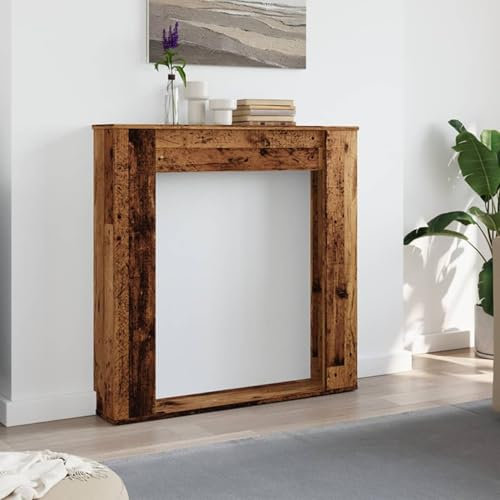 Manteau de Cheminée, Bordure de Cheminée Encadrement Cheminee Decorative Cadre de cheminée Vieux Bois 100x20x100 cm Bois d'ingénierie