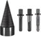 Taladro para madera de 32 mm con 3 asas, vástago cónico, broca helicoidal, divisor de leña de acero al carbono, con cuadrado/hexagonal/redondo para el hogar