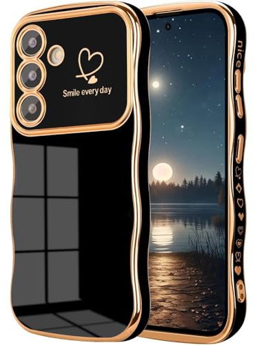 Keteen Custodia per Samsung Galaxy A54 5G Cover Case Carina motivo cuore Custodia Ondulato Silicone TPU Ultra Sottile Antiurto & Antigraffio Cover per Samsung Galaxy A54 5G, Nero