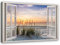 Feeby Leinwand Bilder - Fensterblick Strand Natur Meer - Vlies 45x30 cm - Deko Wohnzimmer - Wandbilder Schlafzimmer - Deko Aesthetic - Wand Deko - Leinwand Groß - Deko Zimmer - Leinwandbilder XXL