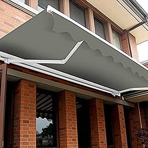 Vexorium Manual Retractable Sun Shade Patio Awning Garden Sun Shade Shelter Canopy for Gazebo Deck Yard,Anti-UV and Waterproof Folding Awning Grey,Gray,2M*1.5M