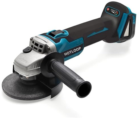 Smerigliatrice angolare a batteria compatibile con batteria Makita da 18 V, motore senza spazzole 7000 giri/min, smerigliatrice angolare senza fili per tagliare, levigare, lucidare, ecc. (batteria non