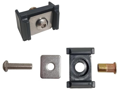 ESTEXO Halter Mattenhalter 10er Set Klemmhalter für Doppelstabmattenzaun Zaun Pfosten RAL 7016