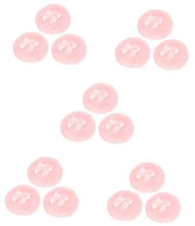 Warmhm 5 Sätze Bogen Puff Werkzeug Für Babypuder Babykörperpulver -anwendung Puderquaste Für Den Haushalt Puderquaste Für Kleinkinder Plüsch- Rosa 3 Stücke * 5
