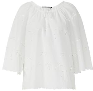 QS Leichte Bluse mit Lochstickerei x Sarah & Tini weiß 44