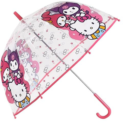 Disney Stitch Angel Transparenter AUTOMATIK Klappschirm, Regenschirm für Mädchen (B)