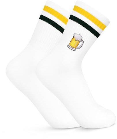 Kaempe Bier Socken, Lustige Biersocken, Geschenke für Männer Und Frau, Malle Socken für Geschenk, Witzige Bierglas Socks, Tennissocken Mit Motiv