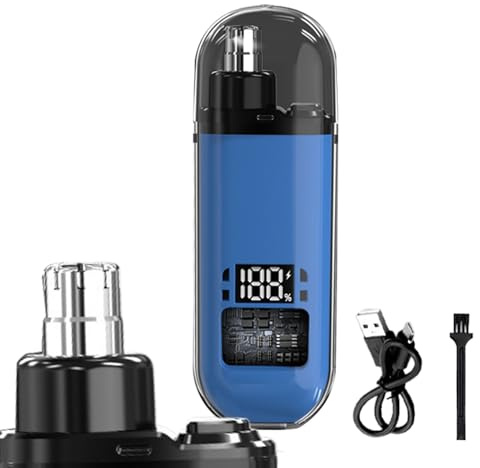 Épilateur à Poils de Nez | Électrique Sans Fil pour Nez et Oreilles,Rechargeable avec Écran Digital et Kit d'Accessoires Étanche