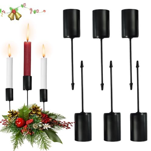 Adventskranz Kerzenhalter, Retro Stabkerzenhalter, Kerzenhalter für Stabkerzen,als Deco für Weihnachten & Wohnung,Saisonale & Nordische Dekoration Zum Basteln gut geeignet,Atmosphärendekoration