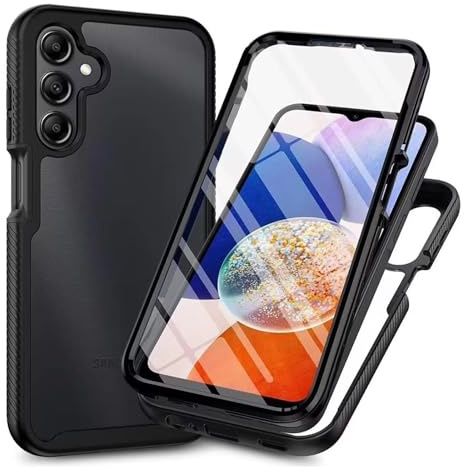 Dfjhure Handyhülle für Samsung Galaxy A26 5G Hülle mit Eingebautem Displayschutz, 360° Vollschutz, Stoßfest, TPU Material, Rugged Design, Schwarz