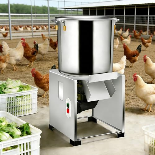 Trituradora Eléctrica De Alimentos De 1800W, Procesador De Piensos Para Aves De 120 Kg/H Con 4 Cuchillas, Picadora Verduras De Acero Inoxidable Para La Preparación De Alimentos Para Gallinas
