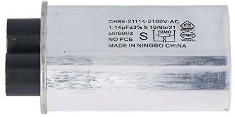 Blaihild Microwave High Voltage Capacitor 1.14uF 2100V 50 60Hz AC Universal Replacement with 4.8mm Small Insert for Microwave Oven Repair