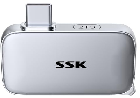 SSK Disco SSD Extreme 2TB, USB 3.2 Gen 2 SSD portátil hasta 1050 MB/s | USB-C Portable NVMe SSD, 4K 120Hz ProRes, Resistencia al polvo y al agua IP65, con iPhone 15/16/17 serie, Mac,PC,Xbox