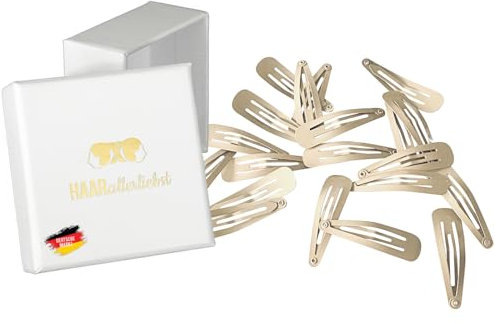 Haarallerliebst Haarspangen normale Länge für Kinder & Damen – 20 Stück in beige (5 cm) inkl. Aufbewahrungsbox weiss – Ideal für normales blondes Haar