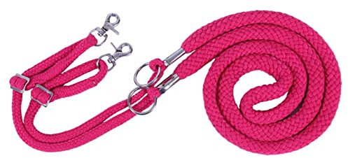QHP Longierhilfe Longierhilfszügel mit Clips in Verschiedenen Farben (XL, Fuchsia)