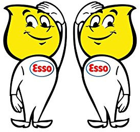 24/7stickers #318 / 2X ESSO Aufkleber je 5x10cm Old School Hot Rod Tuning Vintage Retro Power Oldtimer Männchen