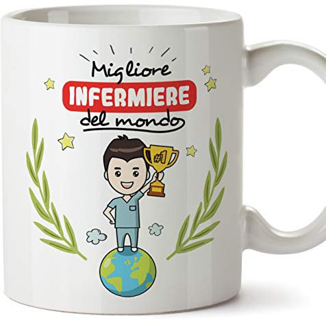 Mugffins Infermiere Tazze Originali di caffè e Colazione da Regalare Lavoratori e Professionisti - Migliore Infermiere del Mondo - Ceramica 350 ml