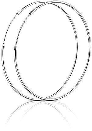 SOSMAR - Creolen silber für Damen aus echt 925 Sterling Silber, große Creolen Hoop Ohrringe für Damen Mädchen - 40mm