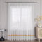 HongYa Stores Voile Gardine Schal Transparenter Vorhang mit Satinband Kräuselband H/B 245/450 cm Gelb