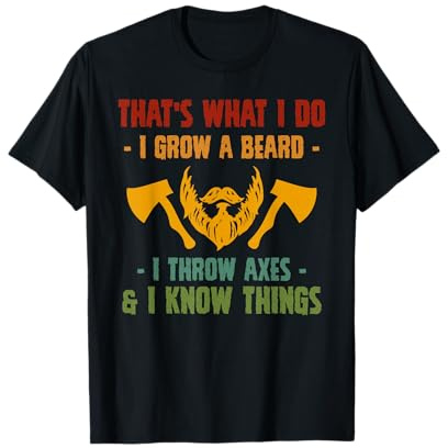 Mens Bearded Hatchet Axe Throwing Gifts, Beards and Axes T-Shirt