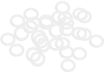 sourcing map Packung mit 30 Silikon O-Ringe 8mm OD 5mm ID 1.5mm Breite VMQ Dichtung für Kompressorventile Rohrreparatur Weiß