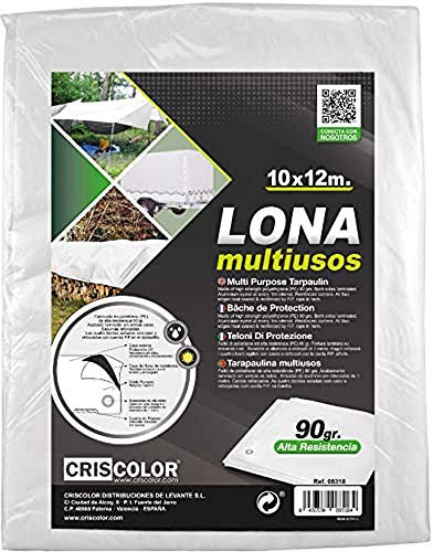 Criscolor 41317 Lona Multiuso 10x12m, Blanca