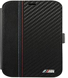 BMW Etui, Book M Collection PU Carbon Stripe Hülle für iPhone 12 Pro Max 6,7 schwarz
