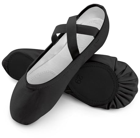 boruizhen Scarpette Danza Classica Mezze Punte Danza Tela Scarpe Danza Classica per Ragazze e Donna Nere Rosa Beige EU21-44