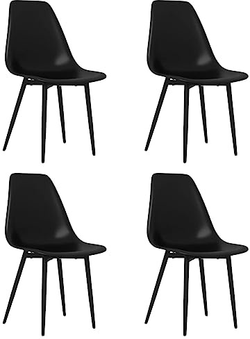 vidaXL 4X Esszimmerstuhl Küchenstuhl Essstuhl Lehnstuhl Wohnzimmerstuhl Stuhl Set Stühle Esszimmerstühle Küchenstühle Essstühle Schwarz PP