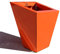 InterLock Pot de Fleurs en Aluminium-Composite, Couleur (Orange Brillant), Pan coupé évasé, Dimensions au Sol 20x20 cm Hauteur 50-45-40 cm Fabrication française by