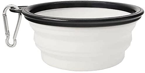 Camping Bowl Collapsible Dish Foldable Travel Portable Pop Up Silicone Hiking Walking Outdoor (White)