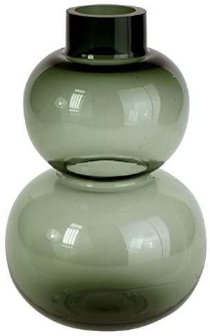 Werner Voß Bubble Vase grau Glas H=29 cm Retro Vintage Blumen Tisch Deko modern Kugel Wohn