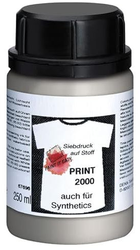 PAINT IT EASY NEU Siebdruckfarbe DEKAPRINT 2000 Metallic, 250 ml, Metallic-Silber
