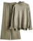 QWUVEDS Damen Strickset Herbst und Winter Strickanzug Stehkragen Pullover Lange Hosen Lose Zweiteiler Sportshirt Damen (Khaki, One Size)