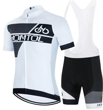 HOMTOL Radtrikot Set Herren Kurzarm Fahrradbekleidung Fahrrad Trikots Rennrad Trikot Radsportanzüge Fahrradtrikot Set Radhose Herren Kurzarm mit 3D Sitzpolster für Radfahren MTB