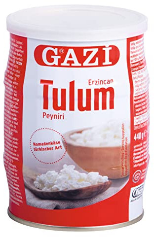 Gazi Tulum Nomadenkäse - 1x 440g Fass - Kuh-Käse türkischer Art Erzican Peyniri mit 45% Fett i.Tr., hergestellt und konserviert mit Salz, traditionelle Herstellung, zum Überbacken und Streuen