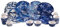 Melamine Plastic Dining Set - Plate Cups Bowl - Blue Tropical Leaf - 16 Piece