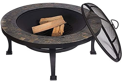 ZAANU Hut Large Fire Pit Natural Stone Outdoor Garden Patio Heater Grill Camping Bowl BBQ with Poker